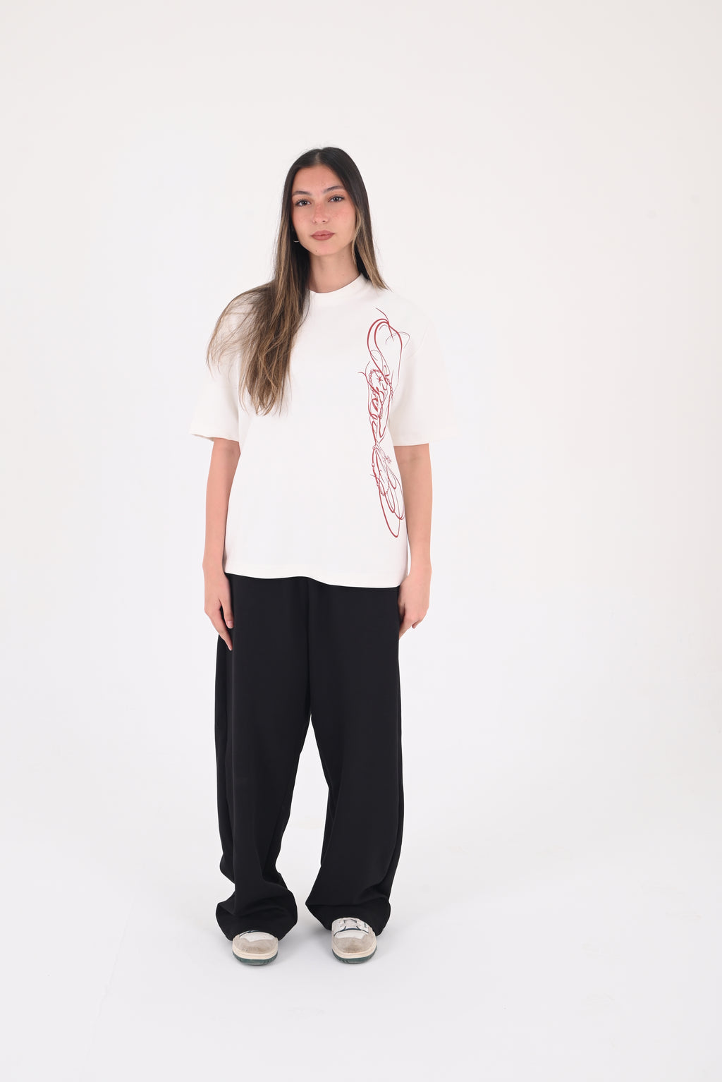 Vertical Signature Tee - White