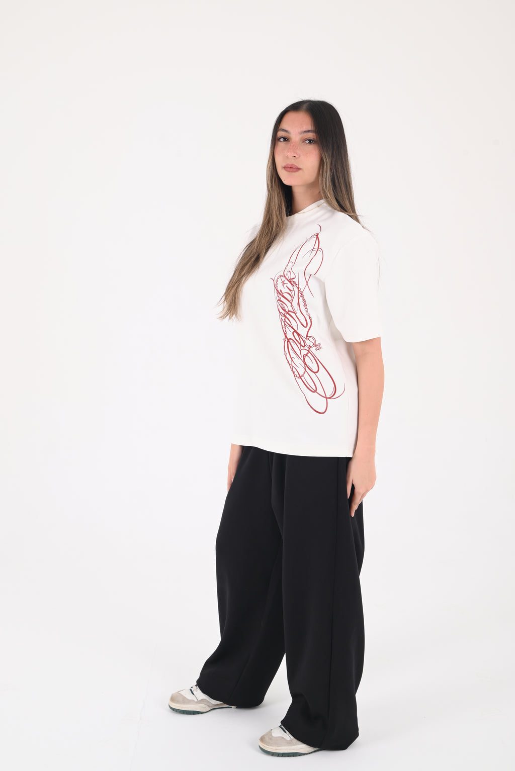 Vertical Signature Tee - White