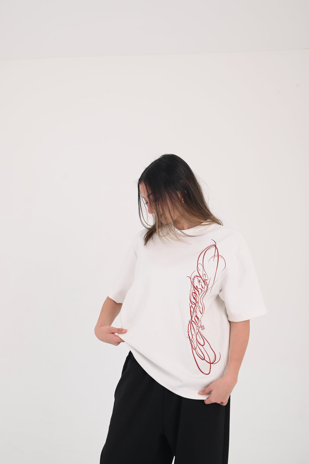 Vertical Signature Tee - White
