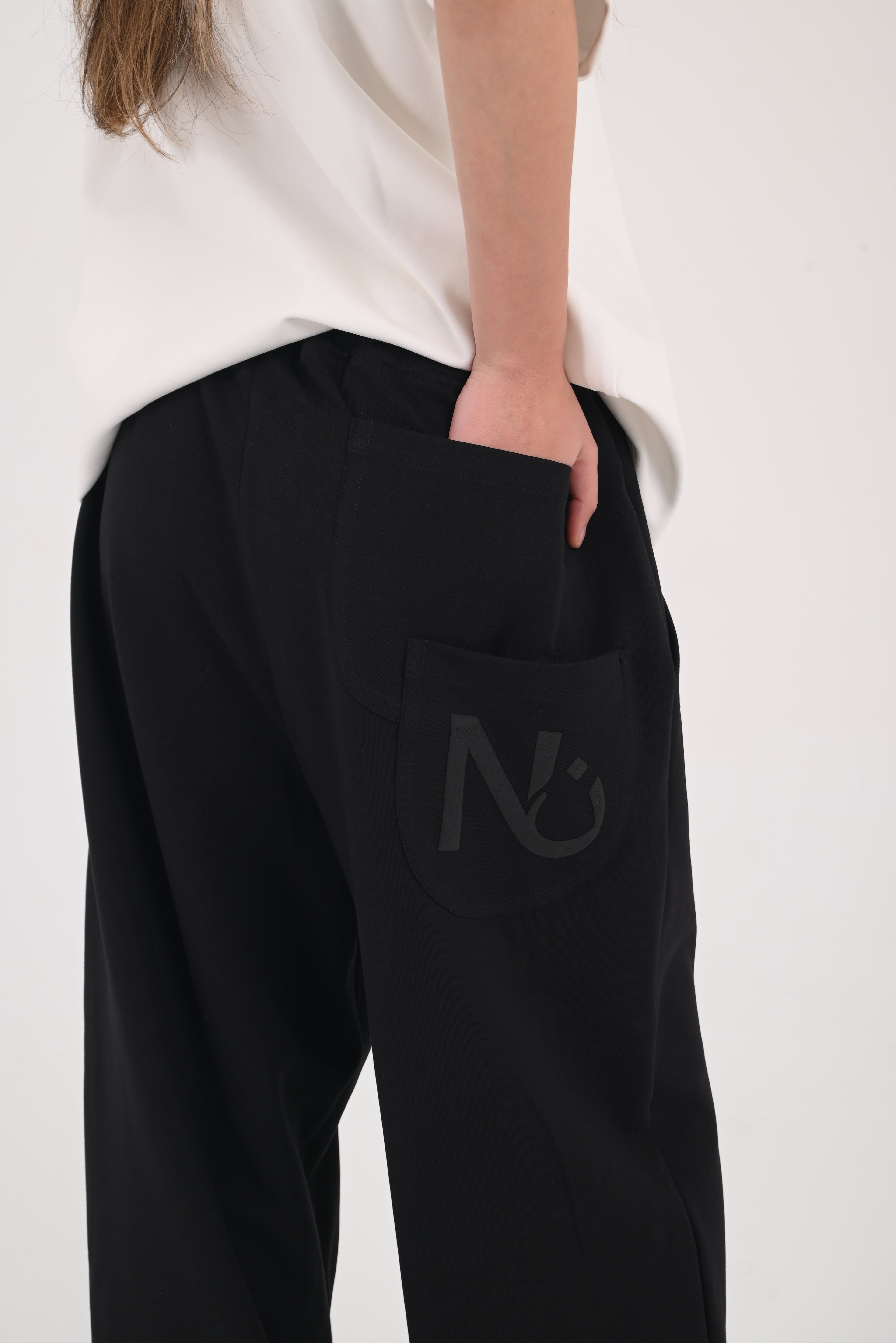 Double BackPocket Oversized-Black Sweatpants