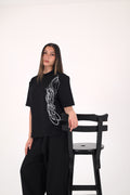 Vertical Signature Tee-Black