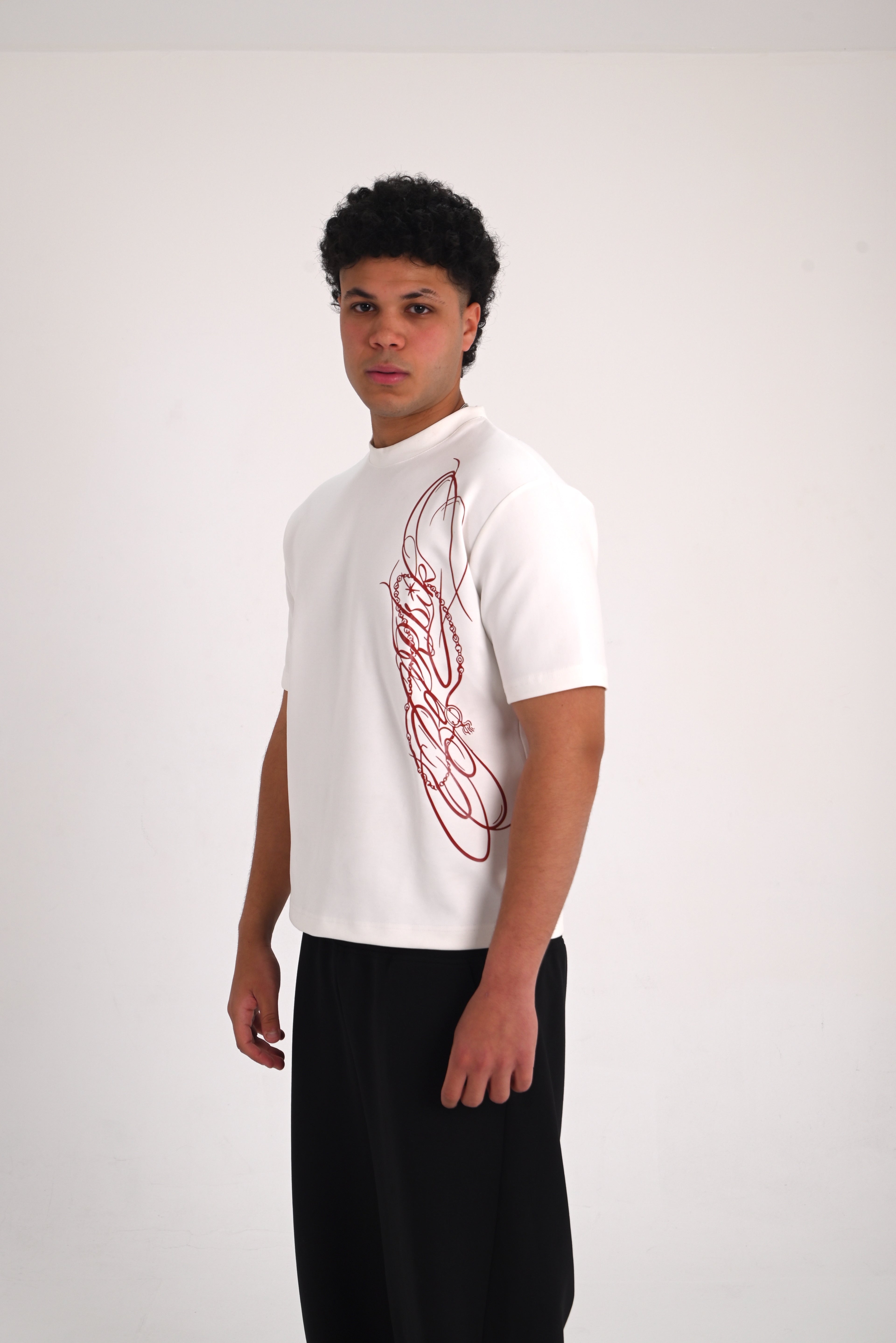 Vertical Signature Tee - White
