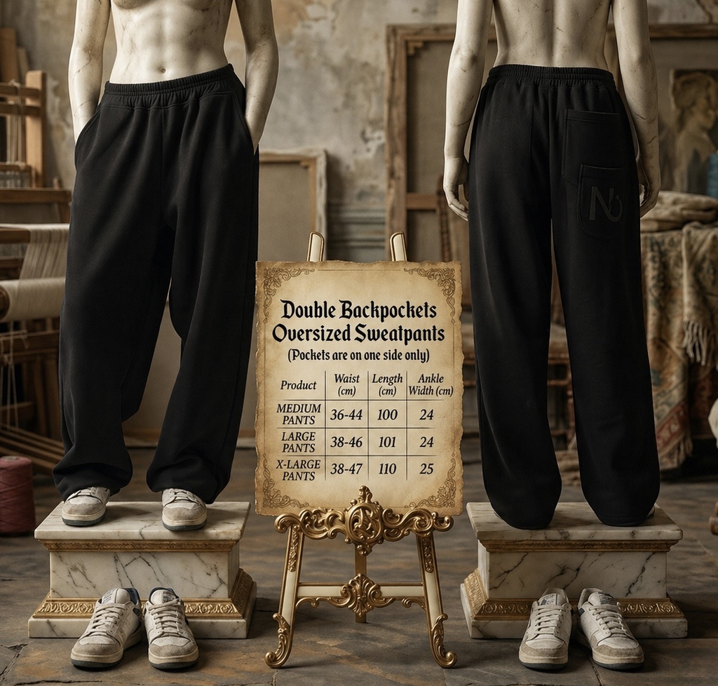 Double BackPocket Oversized-Black Sweatpants