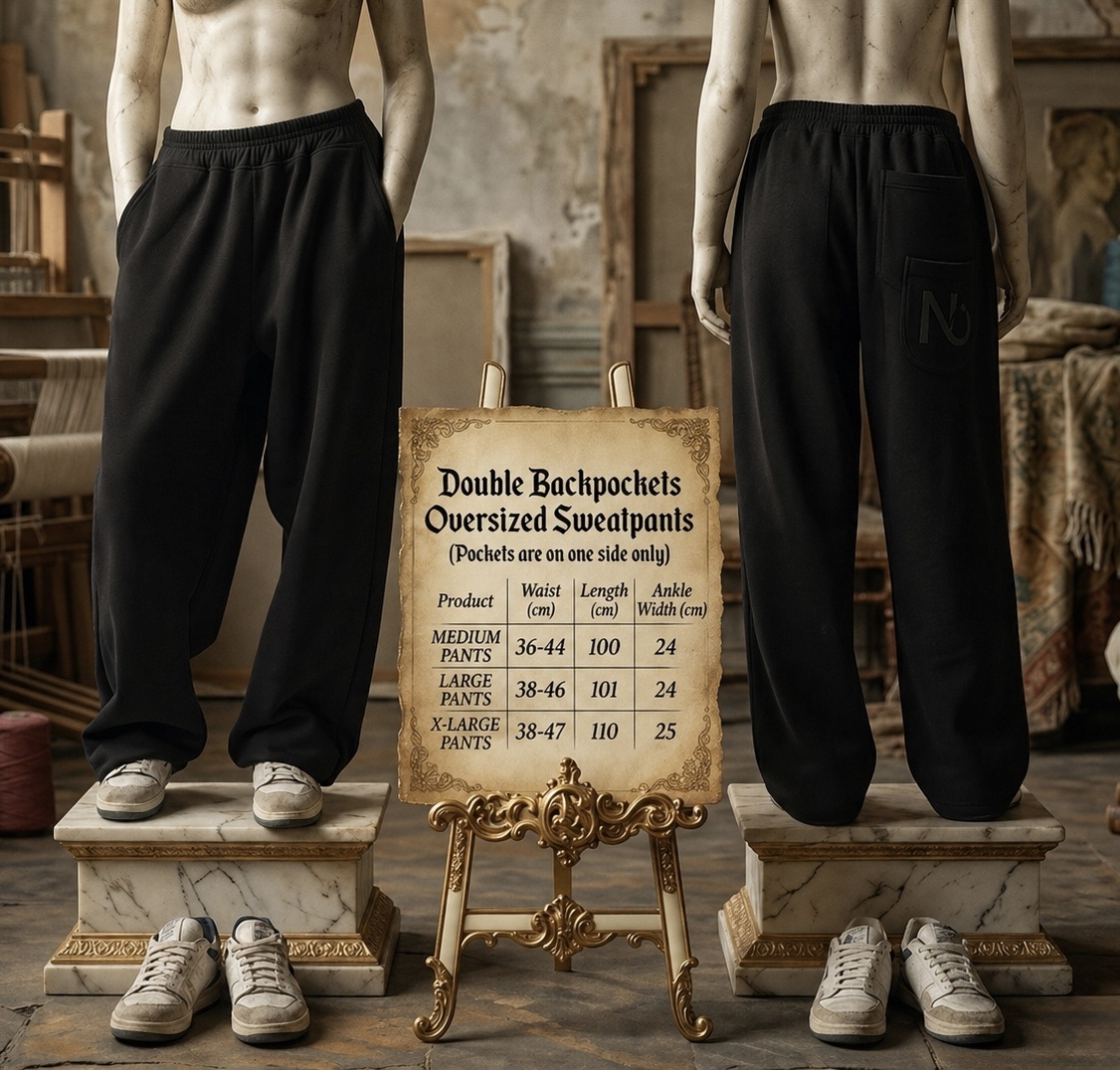 Double BackPocket Oversized-Black Sweatpants